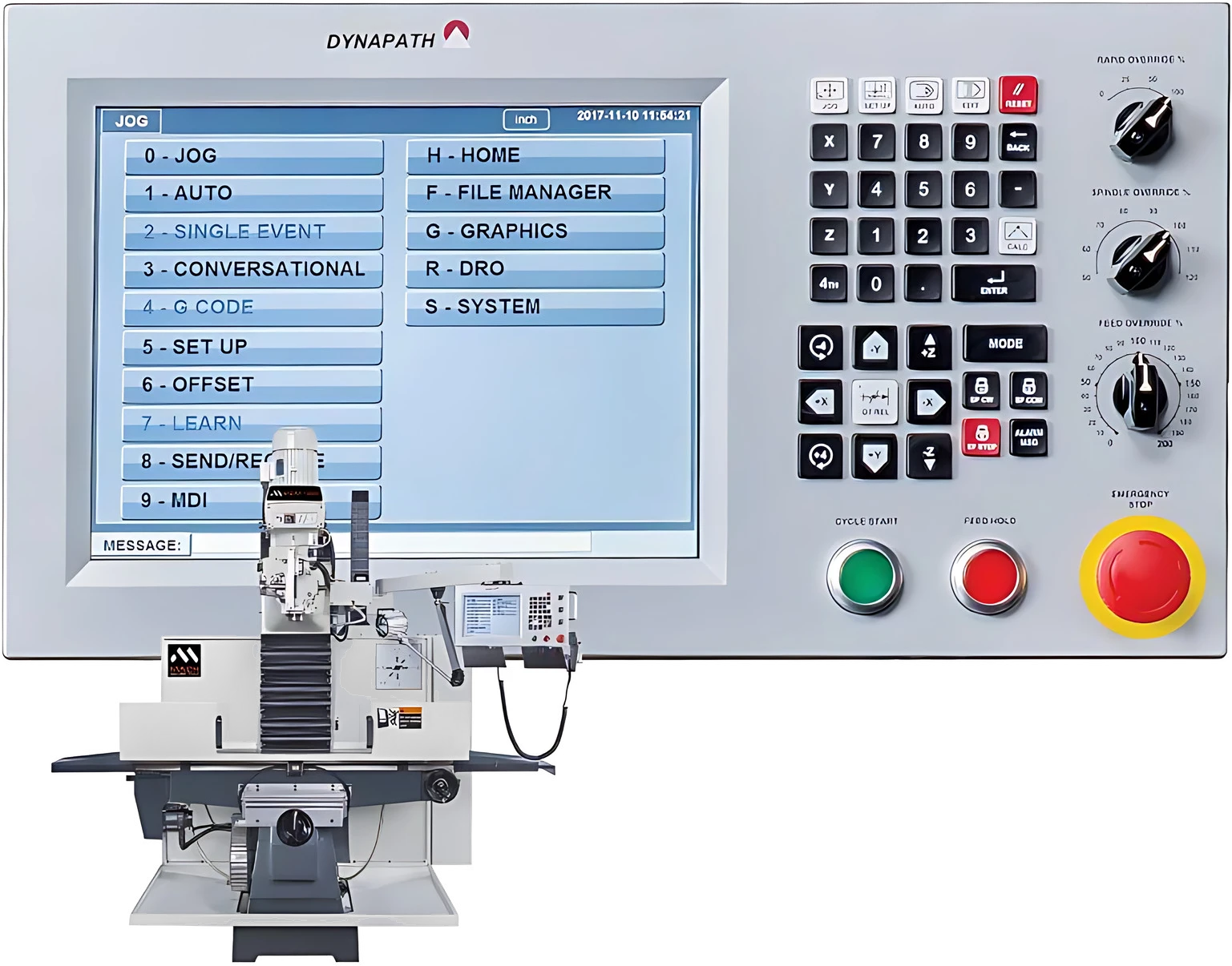 The WinDelta DynaPath CNC control fitted to a MACH machine